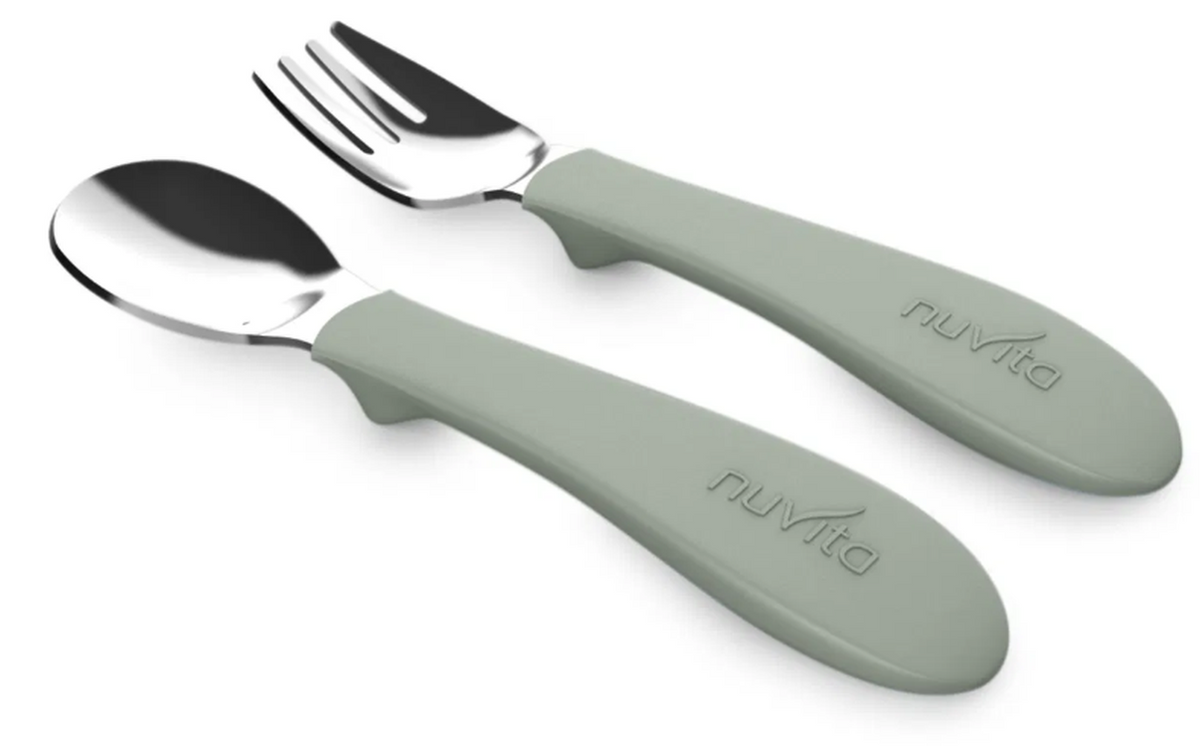 nuvita Edelstahlbesteck Set grün (2-teilig)