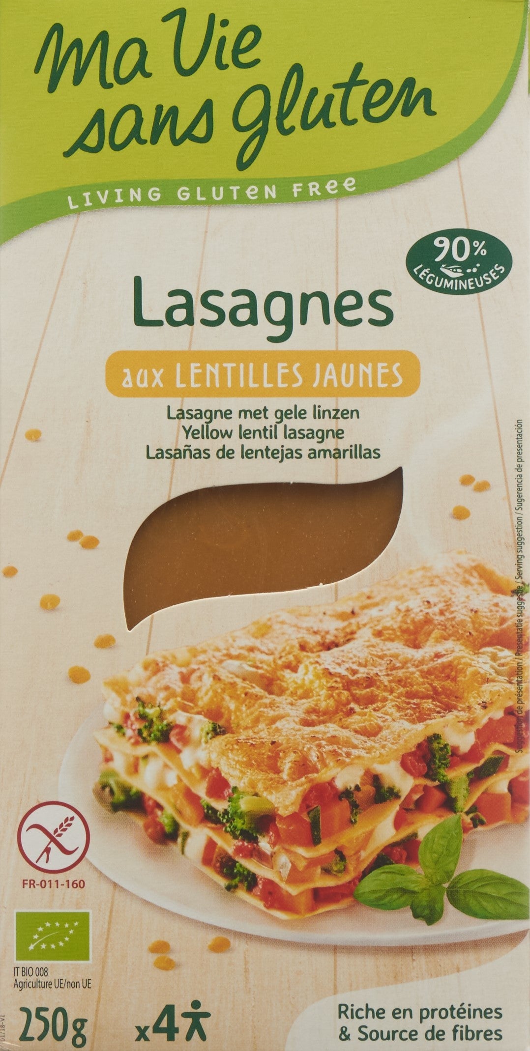Ma vie sans gluten Lasagne gelbe Linsen (250g)