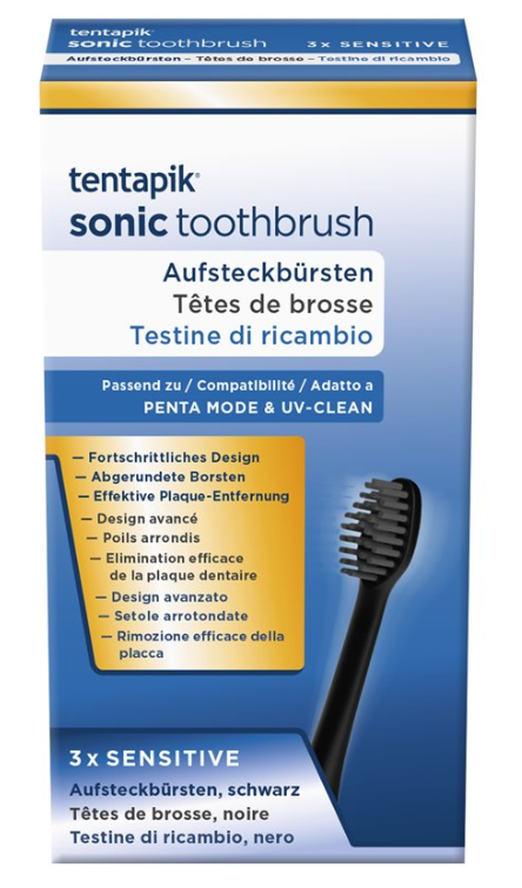 tentapik Aufsteckbürsten sensitive black (3 Stk)