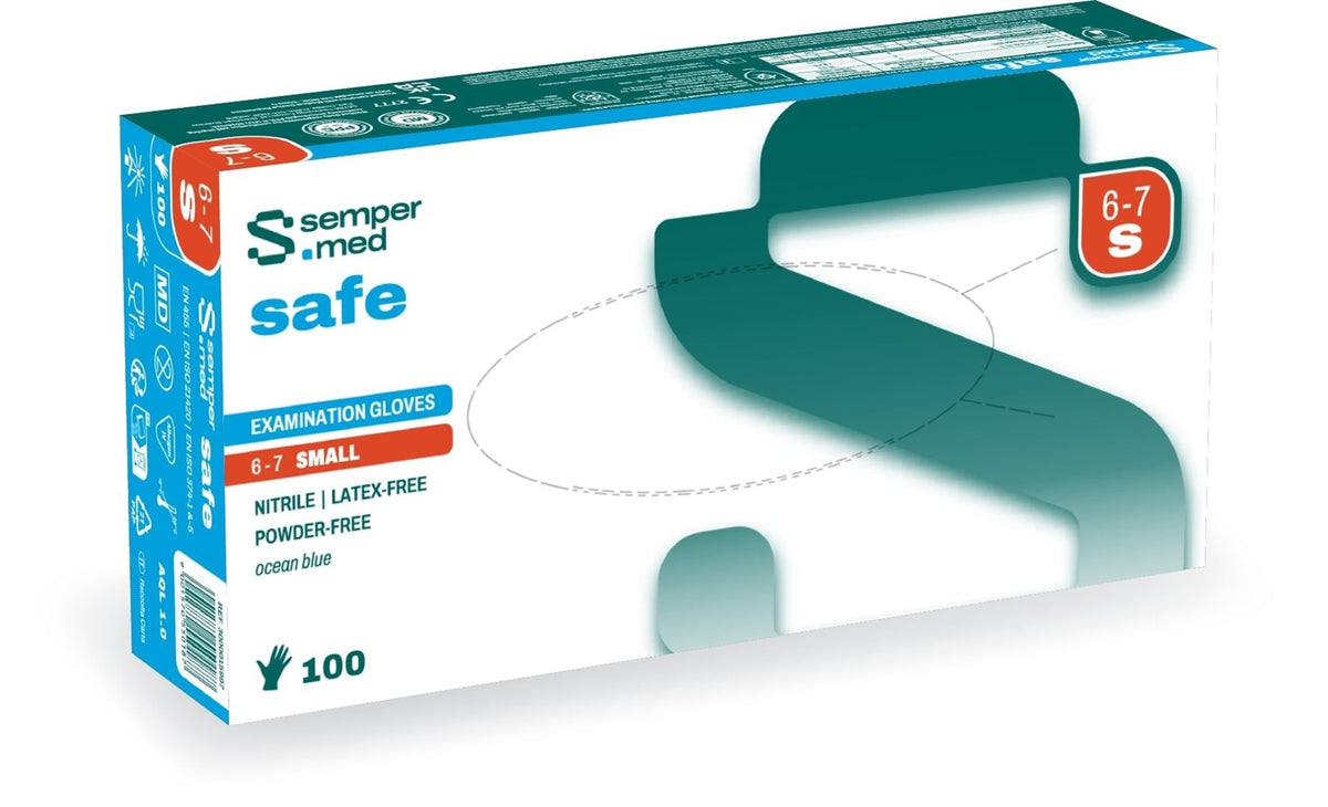 sempermed Nitrilhandschuhe safe S, Handumfang 15–17cm (100 Stk)