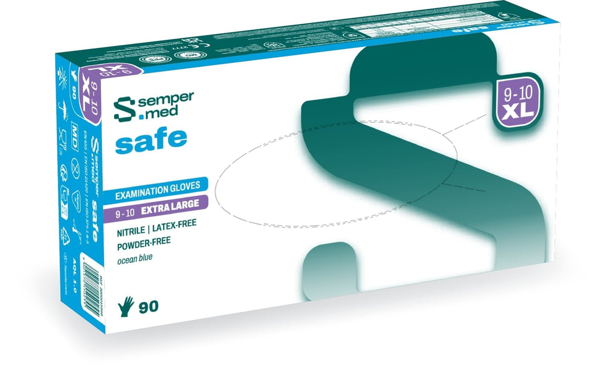 sempermed Nitrilhandschuhe safe XL, Handumfang 21–23cm (90 Stk)