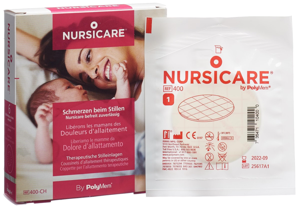 PolyMem Nursicare therapeutische Stilleinlagen, Durchmesser 63mm (6 Stk)