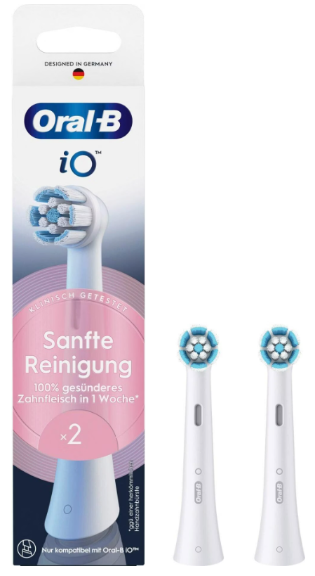 Oral-B iO Aufsteckbürsten Sanfte Reinigung, weiss (2 Stk)
