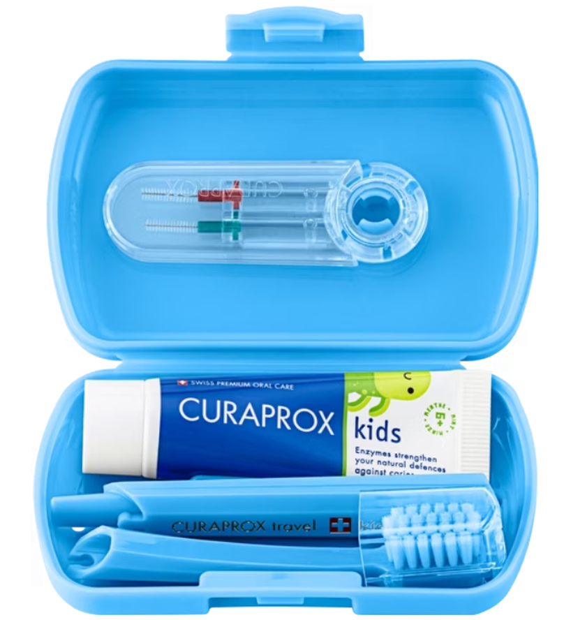 Curaprox Kids Travel Set blau (3-teilig)