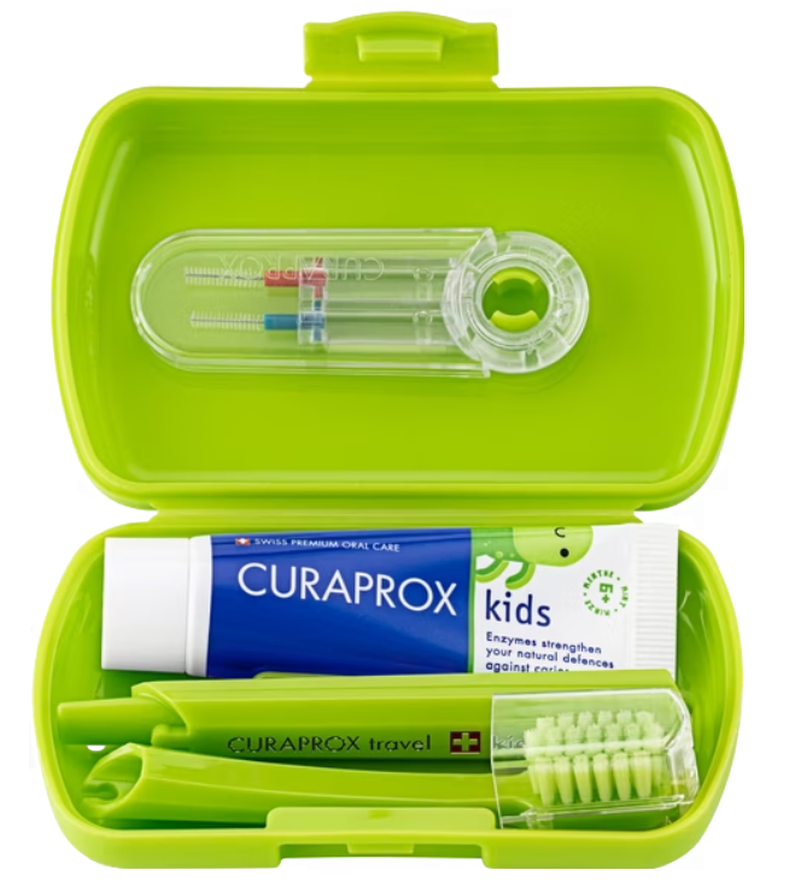Curaprox Kids Travel Set grün (3-teilig)