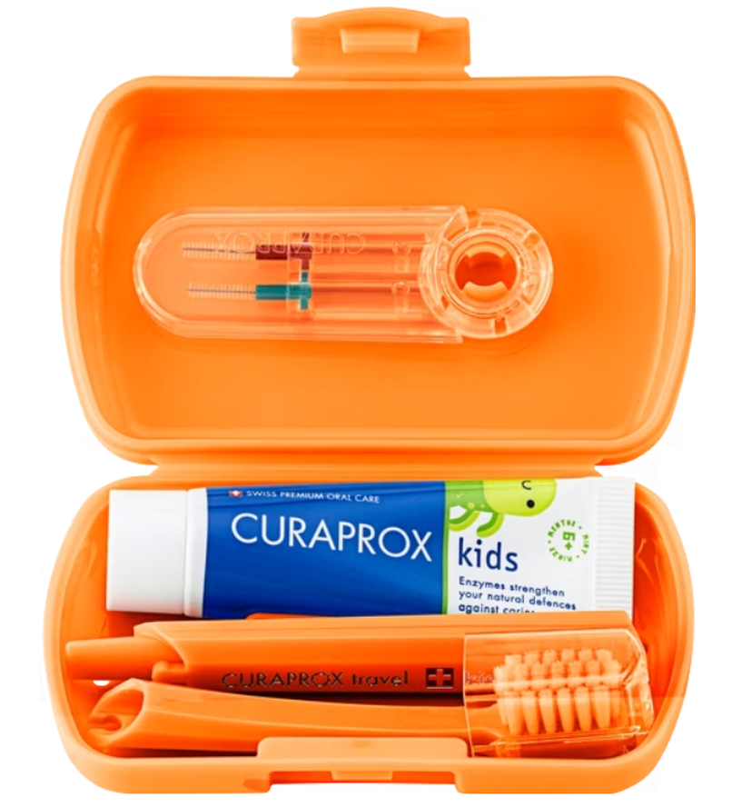 Curaprox Kids Travel Set orange (3-teilig)