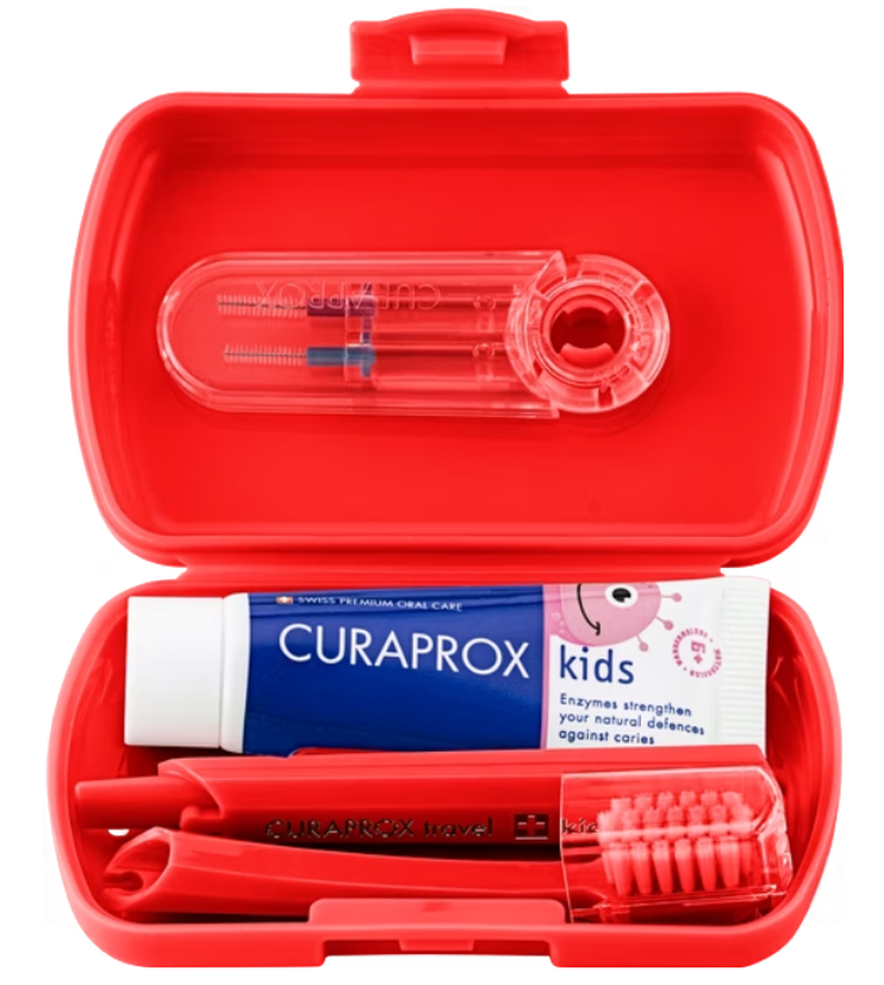 Curaprox Kids Travel Set rot (3-teilig)