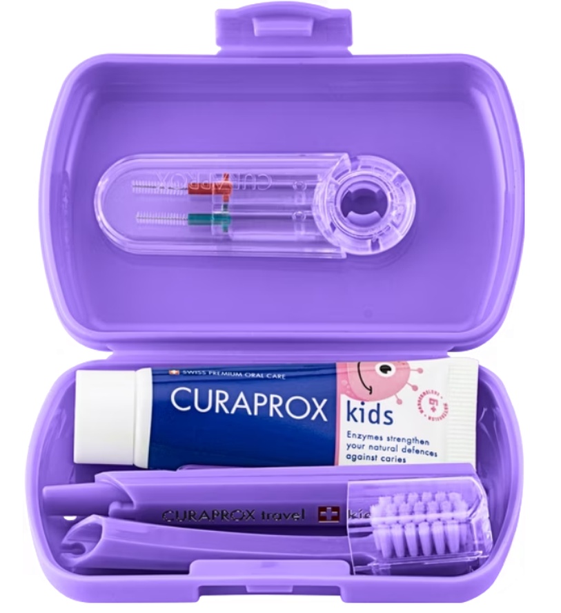 Curaprox Kids Travel Set violett (3-teilig)