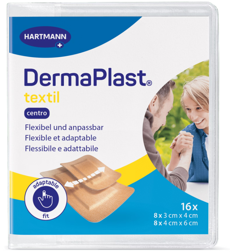 DermaPlast textil Centro 3x4cm und 4x6cm (16 Stk)