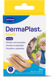 DermaPlast textil Family Strips 9x38mm, 40x60mm und 19x72mm (32 Stk)