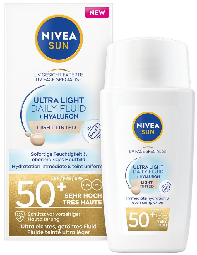 Nivea Sun Sonnenfluid Gesicht leicht getönt, invisible daily, LSF 50+ (40ml)