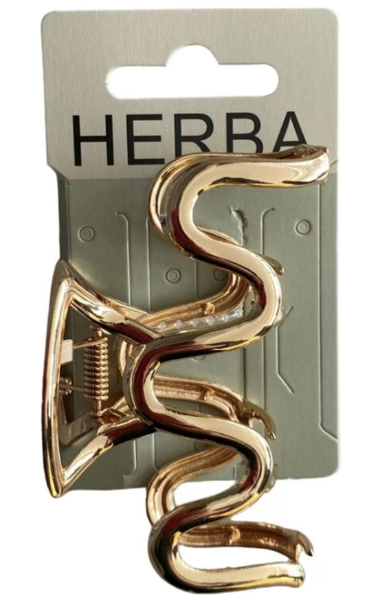 HERBA Haarklammer Welle 9cm, Metall gold (1 Stk)