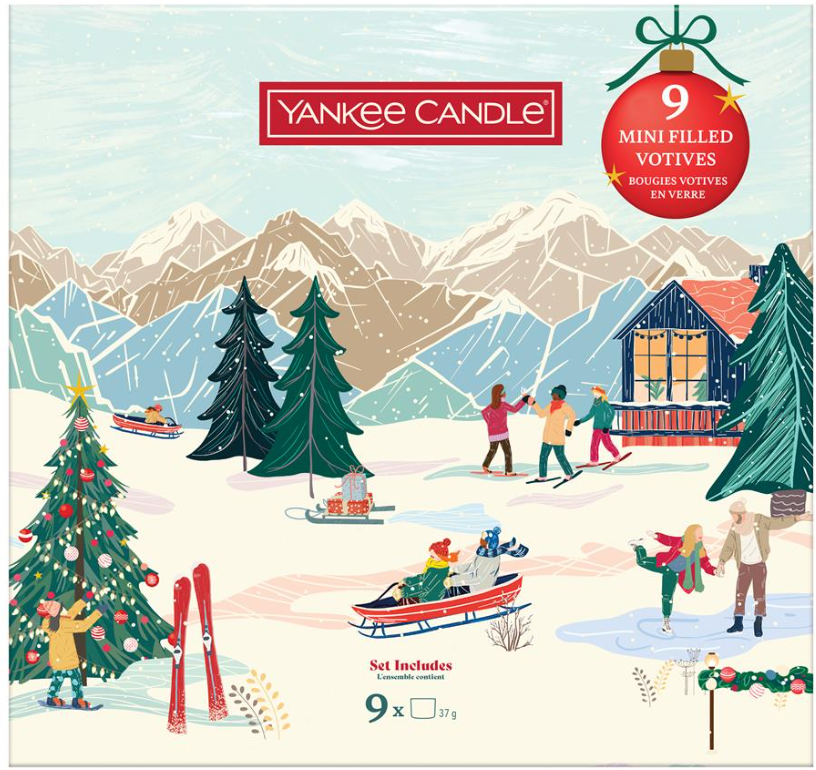 Yankee Candle Après Ski, 9 Filled Glasvotivkerzen, Geschenkset (9-teilig)