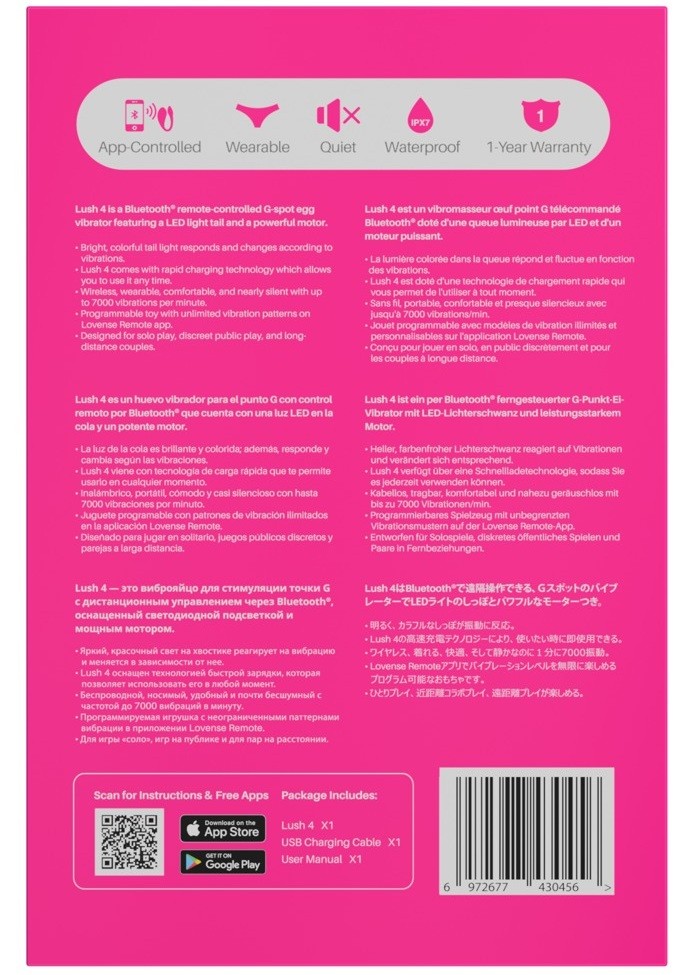 Lovense Lush 4, superleises Vibro-Ei (1 Stk)