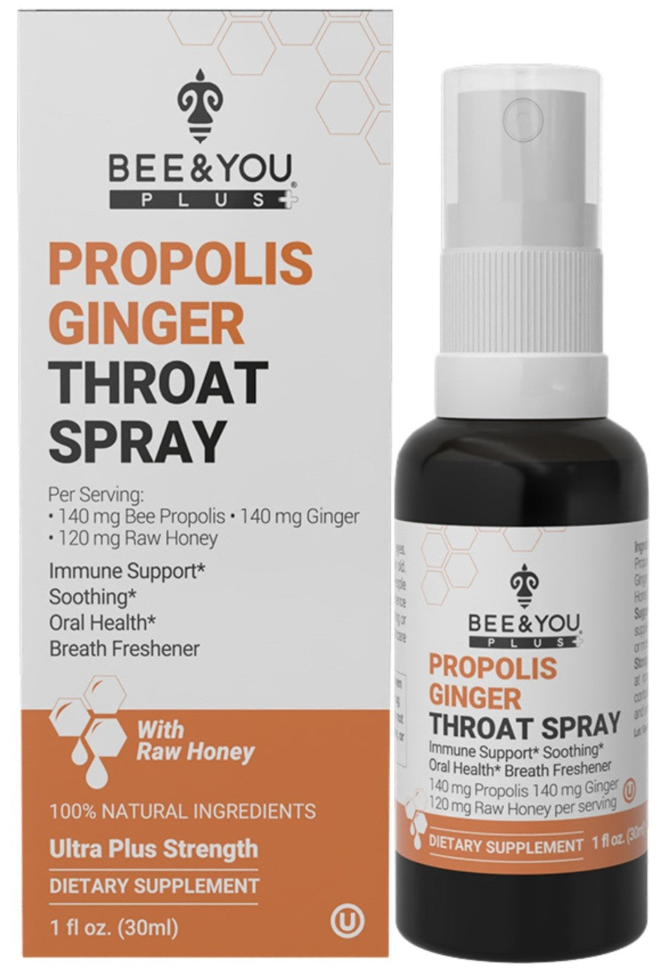 Bee & You Propolis-Rachenspray mit Ingwer (30ml)