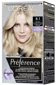L’Oréal Paris Préférence Cool Blondes 8.1, Helles kühles Blond (1 Stk)