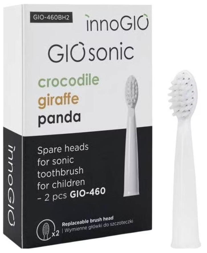 innoGIO USB Ersatzzahnbürste für GIOsonic Kinder-Schallzahnbürste (2 Stk)