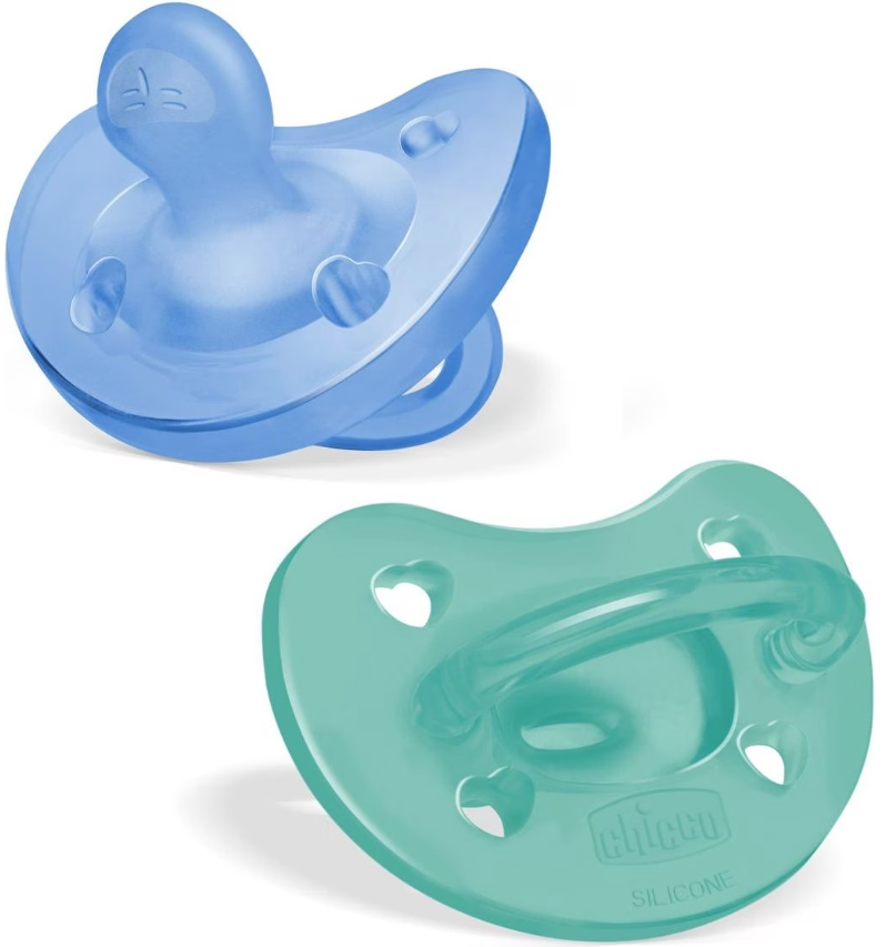 Chicco Physiologischer Beruhigungssauger Silikon Soft blau/türkis, 6-6 Monate (2 Stk)