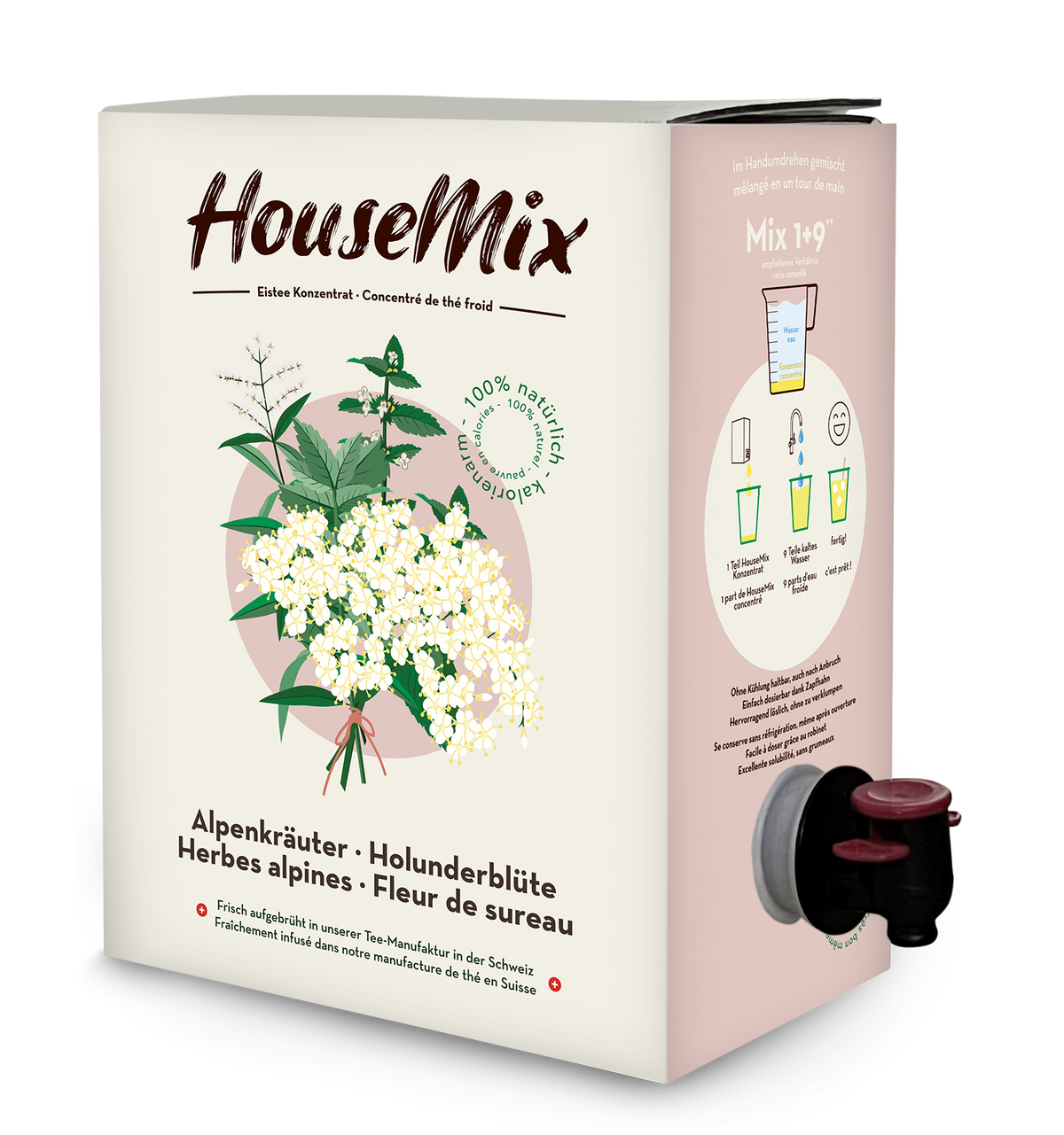 HouseMix Eistee Konzentrat, Alpenkräuter & Holunder (3 Liter)