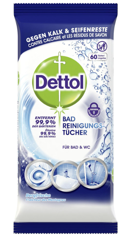 Dettol Badreinigungstücher Bergfrische (60 Stk)