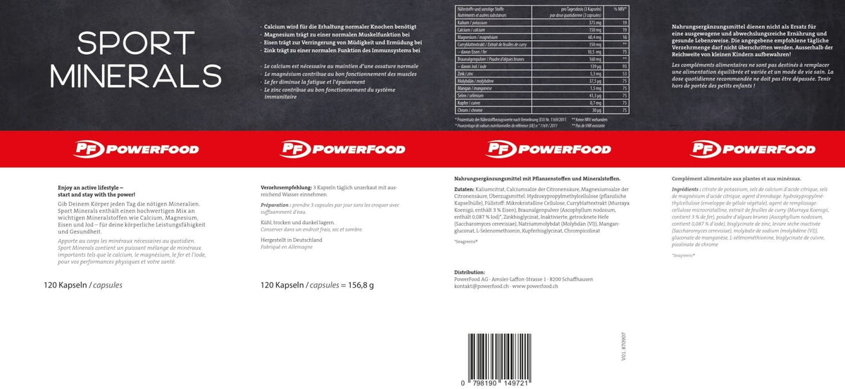 PowerFood Sport Minerals (120 Kapseln)