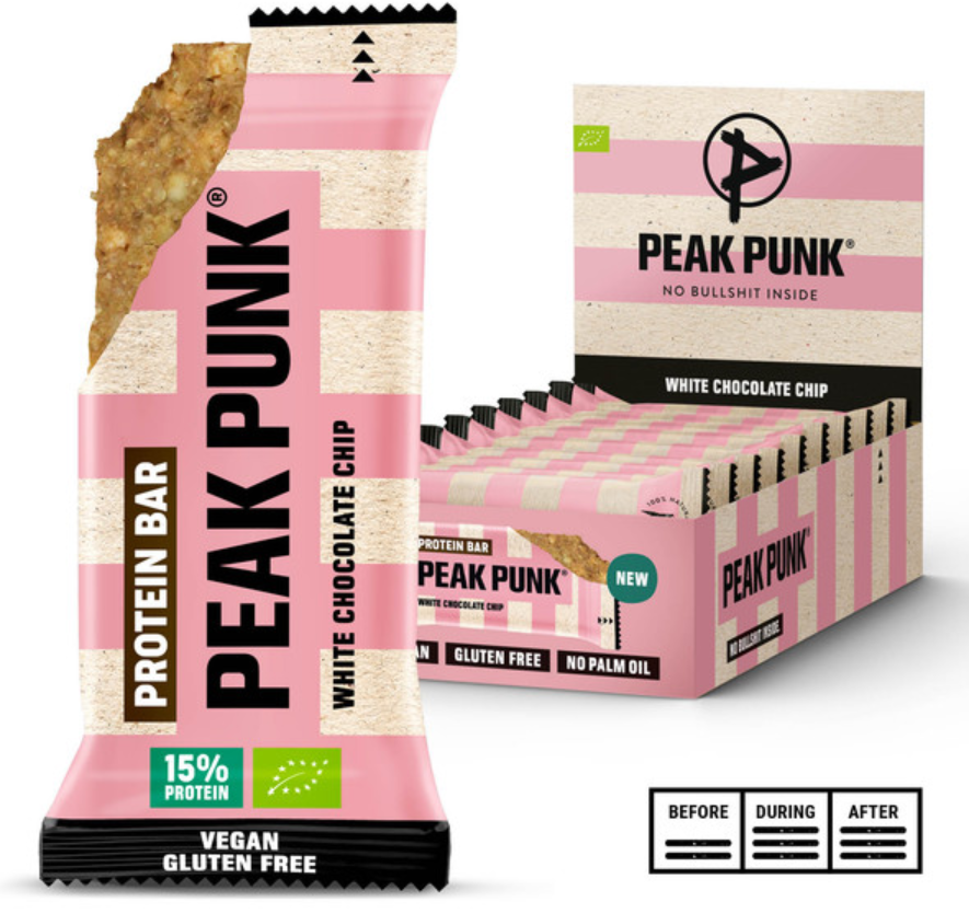 PEAK PUNK Bio Protein Bar White Chocolate Chip (12x55g)