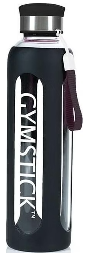 Gymstick Trinkflasche Glas 600ml, schwarz (1 Stk)