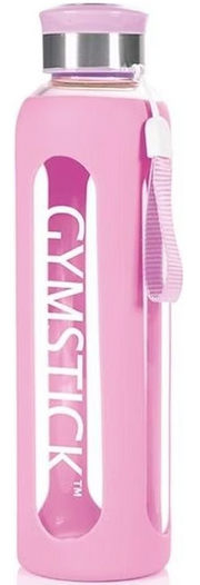 Gymstick Trinkflasche Glas 600ml, pink (1 Stk)