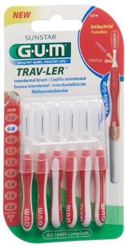 SUNSTAR Gum Proxabrush TravLer 0.8mm Interdentalbürsten (6 Stk)