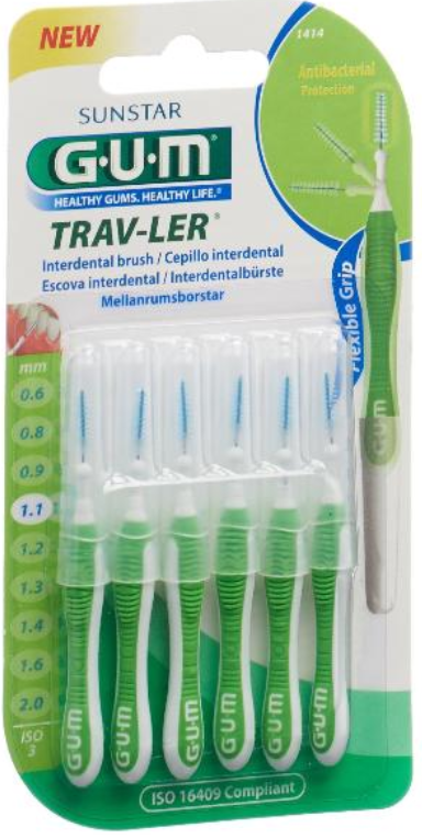 SUNSTAR Gum Proxabrush TravLer 1.1mm Interdentalbürsten (6 Stk)