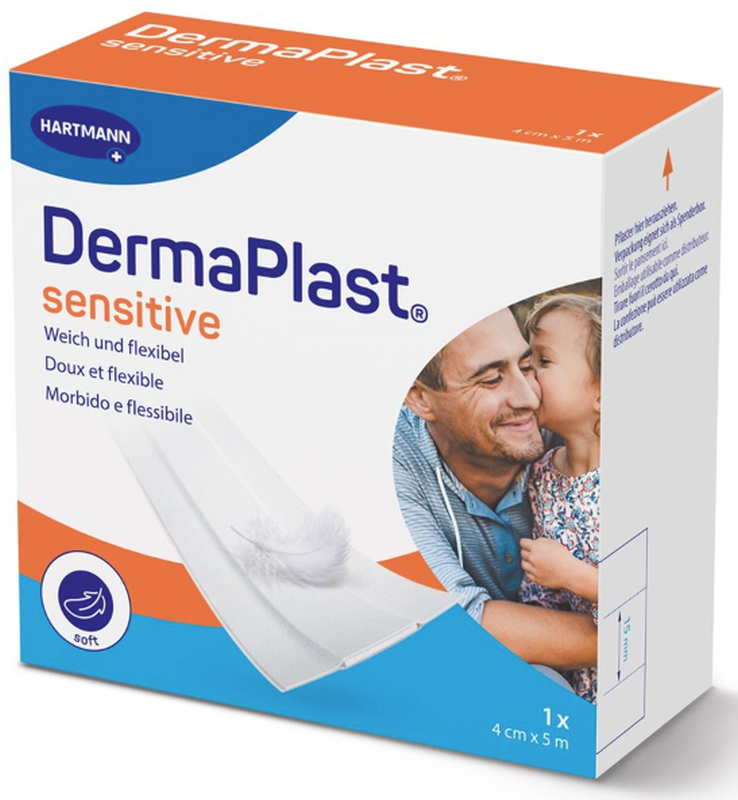 DermaPlast sensitive Schnellverband weiss, 4cmx5m (1 Stk)