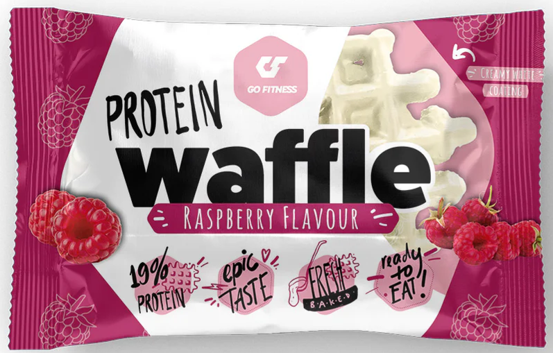 GO FITNESS Protein Waffle White Chocolate Raspberry (50g)