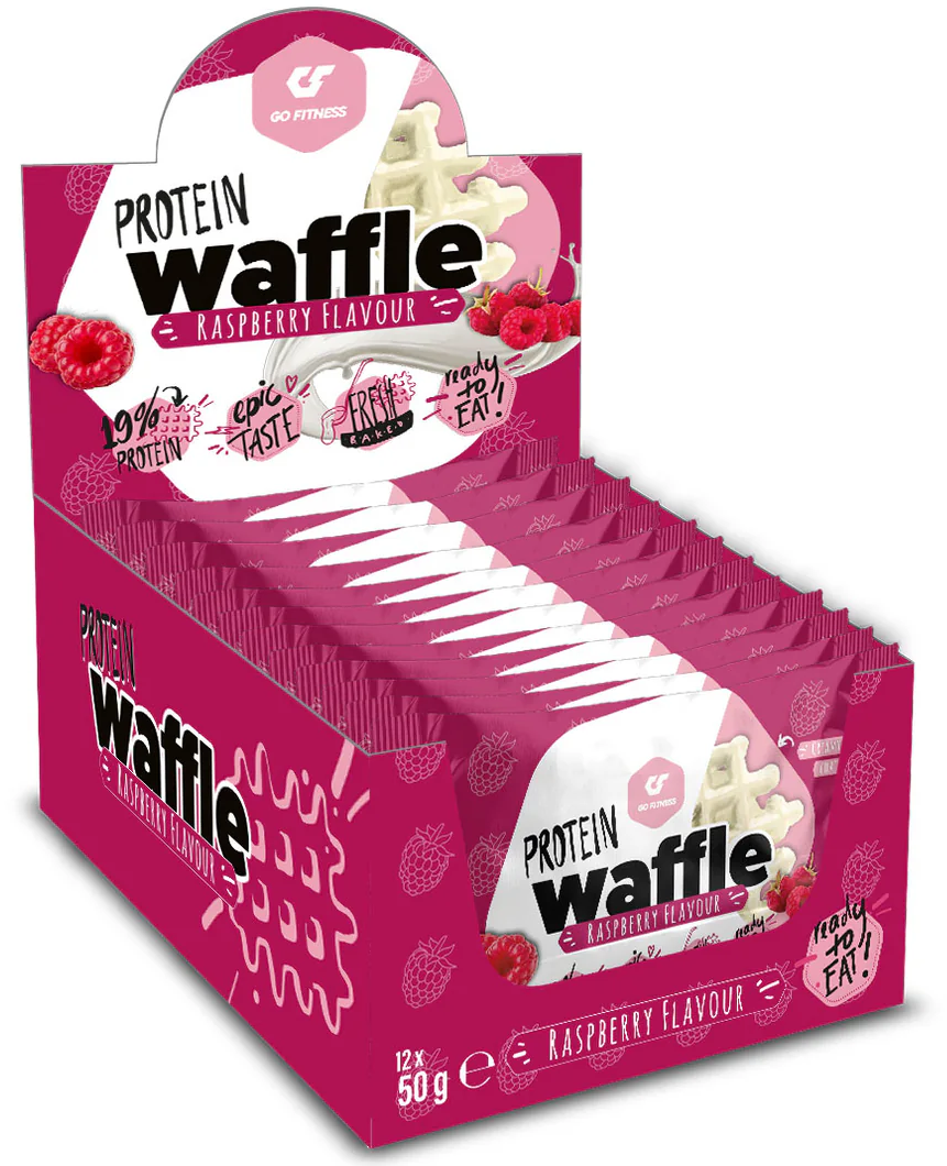 GO FITNESS Protein Waffle White Chocolate Raspberry (12x50g)