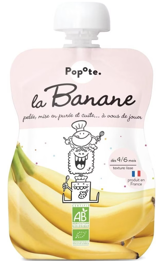 Popote Quetschie Banane Bio (120g)