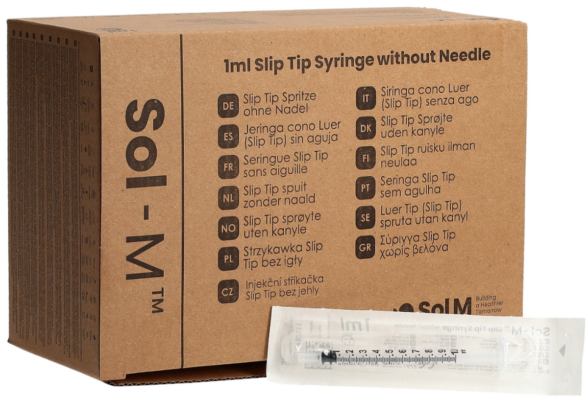 SOL-M Einwegspritze 1ml ohne Nadel, SlipTip (100 Stk)