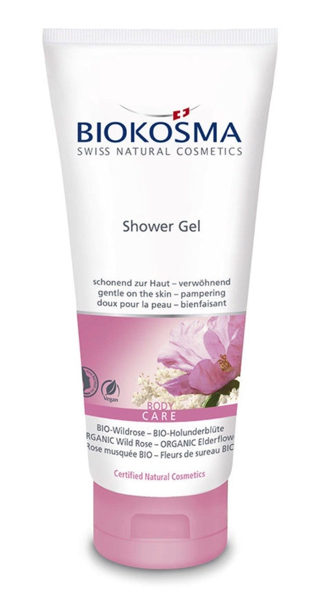 BIOKOSMA Shower Gel Wildrose Holunderblüte BIO (200ml)