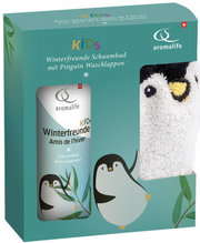 Aromalife Kids Winterfreunde Bad, 300ml mit Öko-Waschlappen Geschenkset (2-teilig)
