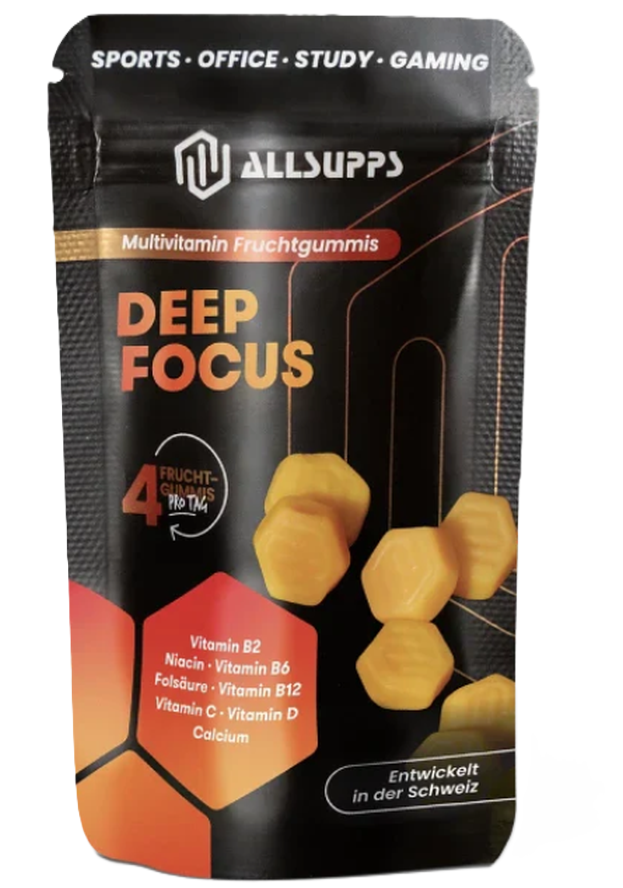 ALLSUPPS DEEP FOCUS Multivitamin Fruchtgummis Pfirsich (12 Stk)