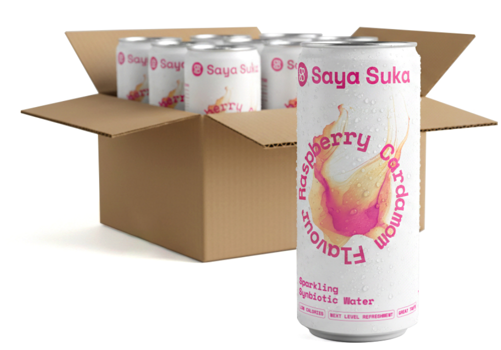 Saya Suka Synbiotic Sparkling Water, Raspberry & Cardamom (8x330ml)
