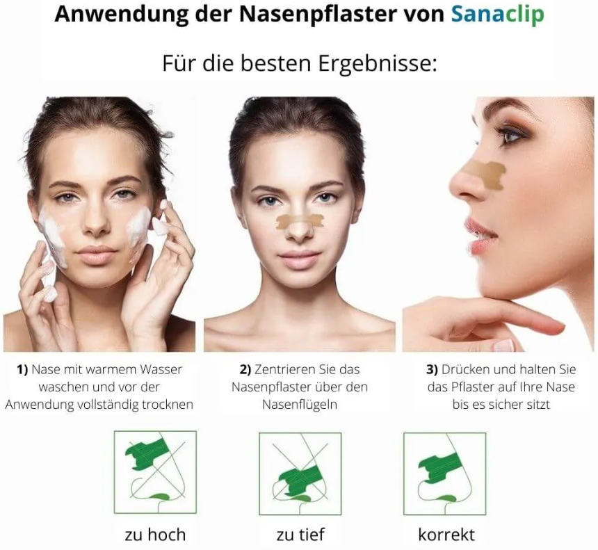 Sanaclip Nasenpflaster gegen Schnarchen (10 Stk)