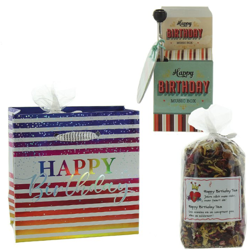 Herboristeria Tee-Midi-Geschenktasche Happy Birthday Rainbow (2-teilig)