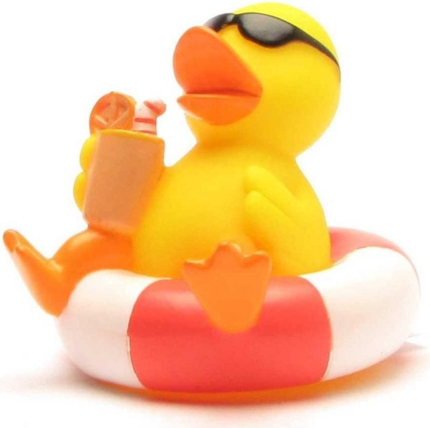 LiLaLu Badeente im Schwimmreif (1 Stk)