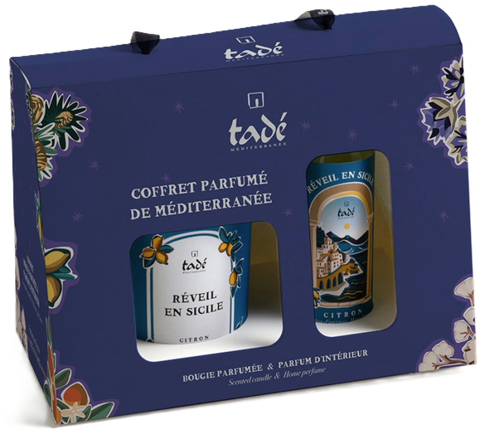 tadé Geschenkbox Duftkerze & Duftspray Zitrusfrüchte Sizilianischer Morgen (1 Stk)