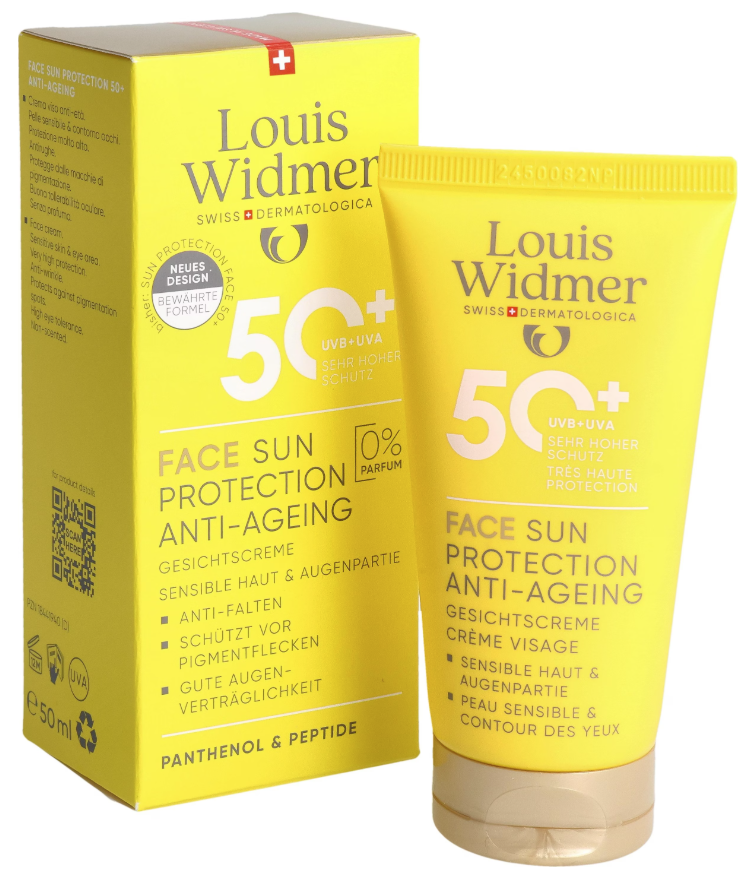 Louis Widmer Face Sun Protection Anti-Aging LSF50+, parfümiert (50ml)