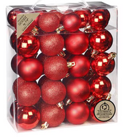 INGES CHRISTMAS DECOR Weihnachtskugel Rot-Mix (44 Stk)