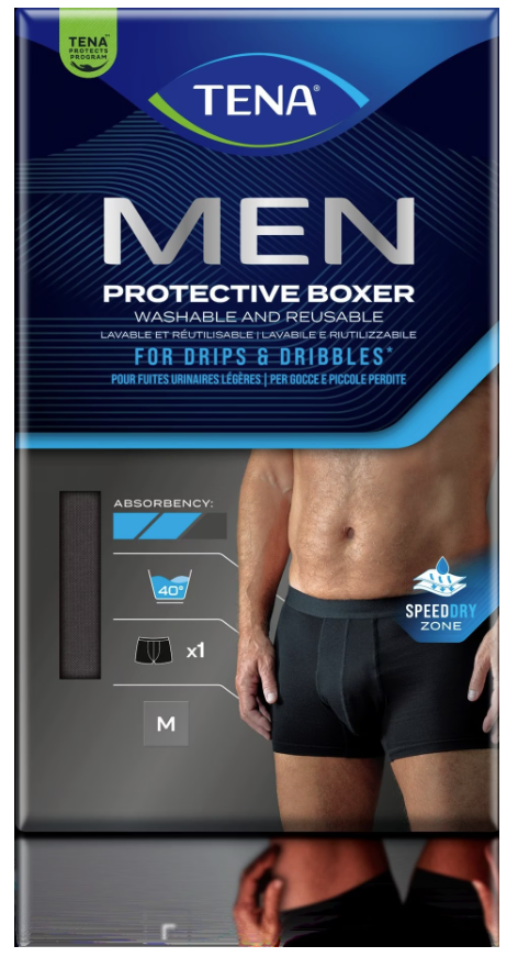 Tena Men waschbare Unterhose schwarz, Grösse M, Hüftumfang 81-86cm (1 Stk)