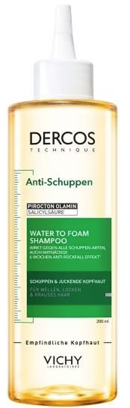 VICHY Dercos Anti-Schuppen Schaum-Fluid Shampoo für lockiges und krauses Haar (200ml)