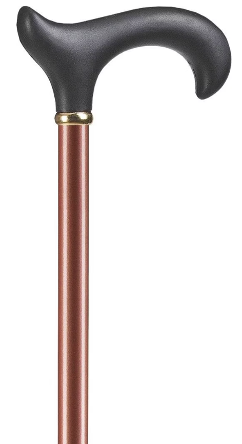 OSSENBERG Metallstock metallic bronze 75-96cm, bis 100kg, Derbygriff schwarz (1 Stk)