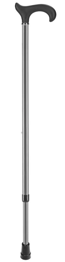 OSSENBERG Metallstock metallic grau 75-96cm, bis 100kg, Derbygriff schwarz (1 Stk)