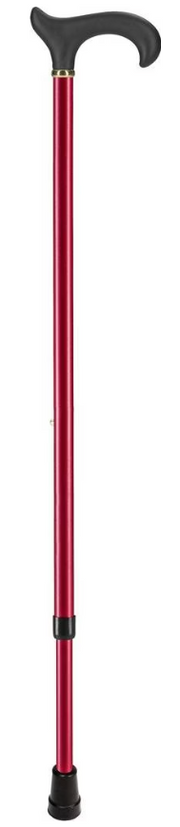OSSENBERG Metallstock metallic rot 75-96cm, bis 100kg, Derbygriff schwarz (1 Stk)